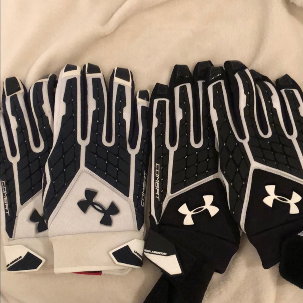 2 pairs of under armor football gloves xxl